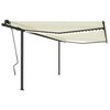 vidaXL Tenda da Sole Retrattile Manuale con LED 4x3 m Crema