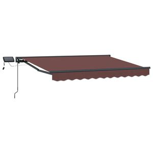 vidaXL Cornice per Tenda Manuale con LED Marrone 2,5 x 2 m