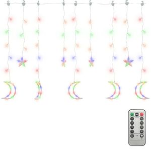 vidaXL Luci Fatate Stella e Luna con Telecomando 138 LED Colorate