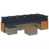 vidaXL Set Divani da Giardino 8 pz con Cuscini Grigio in Polyrattan