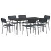 vidaXL Set da pranzo 7 pz Antracite Acciaio