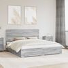 vidaXL Struttura del letto con cassetto Grigio Sonoma 200 x 200 cm