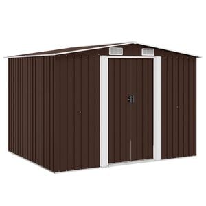 vidaXL Capanno Attrezzi da Giardino Marrone 257x205x178 cm in Acciaio