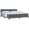 vidaXL Letto a molle con materasso Grigio scuro 200 x 200 cm Velluto