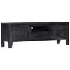vidaXL Mobile Porta TV Nero 118x30x40 cm in Legno Massello di Mango