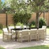 vidaXL Set da Pranzo per Giardino 9 pcs Beige polyrattan