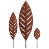 vidaXL Palo da Giardino 3 pz 116,5 x 35 x 3 cm Ruggine Acciaio Corten