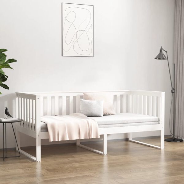 vidaXL Dormeuse senza Materasso Bianca 90x200 cm Legno Massello Pino