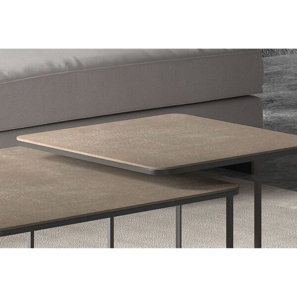 Rousseau Set di Tavolini 2 pz Loic in Metallo Marrone