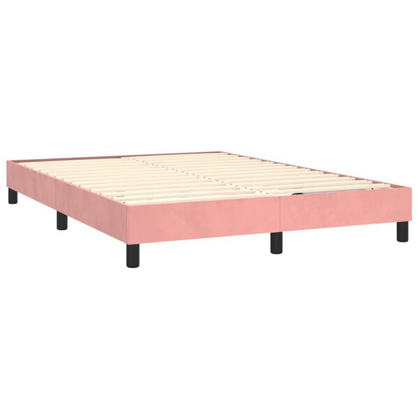 vidaXL Struttura Letto a Rete a Molle Rosa 140x190 cm in Velluto