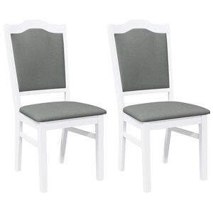 vidaXL Sedie da Pranzo con Cuscini 2 pz Bianco Legno Massello di Hevea