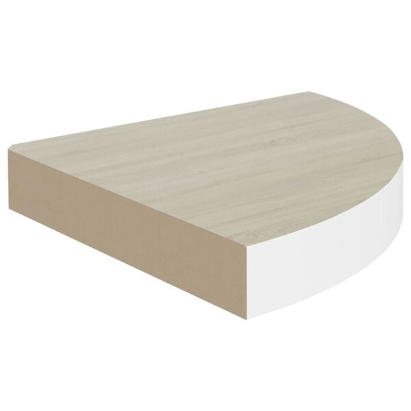 vidaXL Mensola Angolare Rovere e Bianco 35x35x3,8 cm in MDF