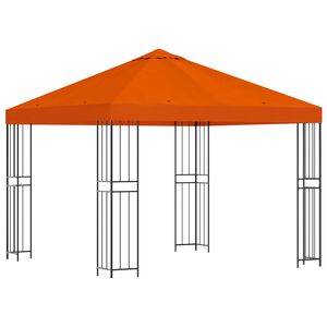 vidaXL Gazebo 3 x 3 m Arancione Poliestere e Acciaio 190 gsm