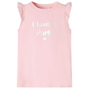 vidaXL Maglietta da Bambina con Maniche Volant Rosa Chiaro 104