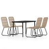 vidaXL Set Mobili da Pranzo per Giardino 5 pz Rovere