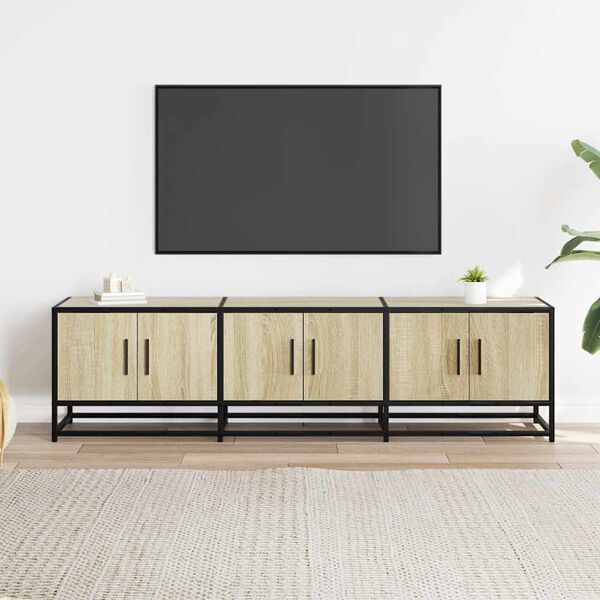 vidaXL Mobile TV Rovere Sonoma 150x35x41 cm in Truciolato e Metallo