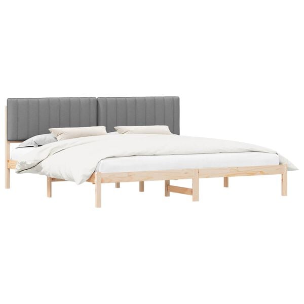 vidaXL Letto con Testiera Rivestita Grigio chiaro 200 x 200 cm