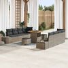 vidaXL Set Divano da Giardino con cuscino 11 pcs Grigio polyrattan