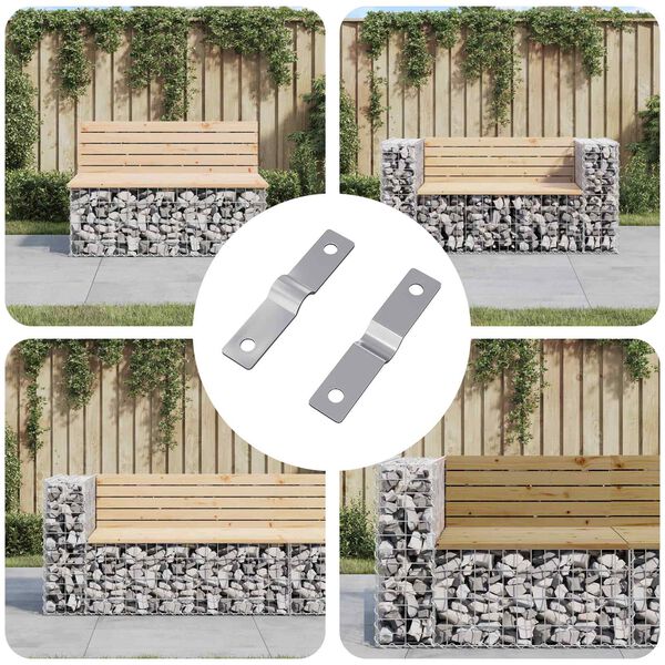 vidaXL Piastra di impatto 2 pcs Argento 50 x 10 x 1,2 mm Ferro