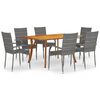 vidaXL Set da Pranzo per Giardino 7 pz Grigio