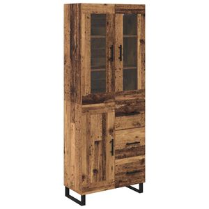 vidaXL Credenza con cassetto 2 pcs Legno vecchio Legno multistrato