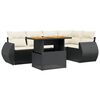 vidaXL Set Divano da Giardino 6 pz con Cuscini Nero in Polyrattan