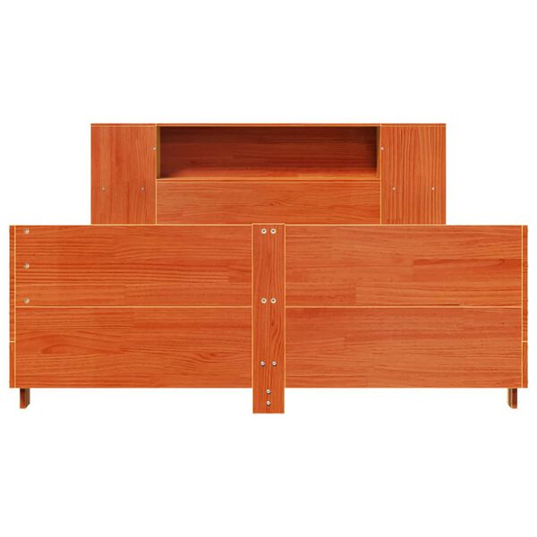 vidaXL Giroletto senza Materasso Marrone Cera 160x200 cm Legno di Pino