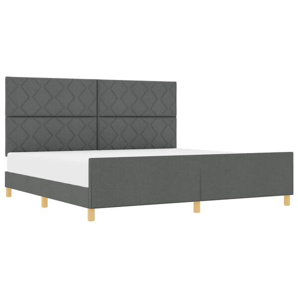vidaXL Struttura del letto Grigio scuro 200 x 200 cm Tessuto
