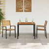 vidaXL Set da Pranzo per Giardino 3 pcs Nero Legno di Acacia Massello