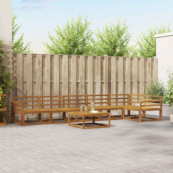 vidaXL Set di divani da esterno 7 pcs Naturale