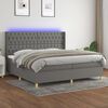 vidaXL Letto a Molle Materasso e LED Grigio Scuro 200x200cm in Tessuto