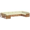 vidaXL Set divani 6 pcs Naturale e Crema Legno di Acacia Massello