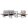 vidaXL Set da Pranzo per Giardino 3 pcs Grigio chiaro Acciaio