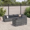 vidaXL Set Divani da Giardino 7 pz con Cuscini in Polyrattan Grigio
