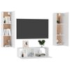 vidaXL Set Mobili Porta TV 3 pz Bianco in Legno Multistrato