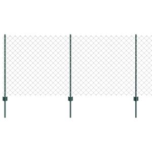 vidaXL Recinzione a maglie con palo 10 x 1 m Acciaio rivestito in PVC