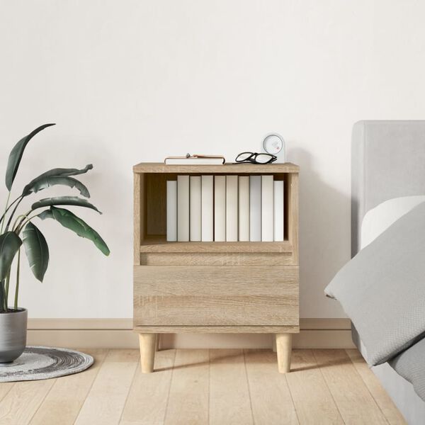 vidaXL Comodini 2 pz Rovere Sonoma 40x35x50 cm