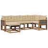 vidaXL Set di divani da esterno con cuscino 6 pcs Naturale e Beige