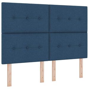 vidaXL Letto a Sorgente LED con testiera Blu 160 x 200 cm Tessuto
