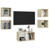 vidaXL Set Mobili TV 5 pz Bianco e Rovere Sonoma in Legno Multistrato