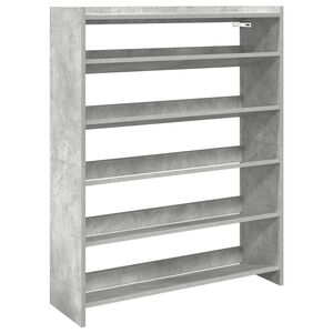 vidaXL Scarpiera Grigio Cemento 80x25x100 cm in Legno Multistrato