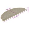 vidaXL Tappeti Adesivi Scale Aspetto Sisal 15pz 65x21x4cm Verde Chiaro