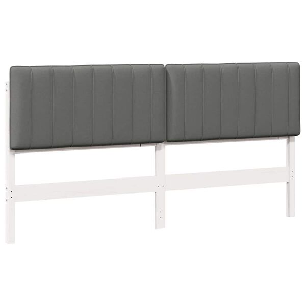 vidaXL Testiera imbottita Bianco e grigio chiaro 180 cm Pino massello