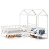vidaXL Set Dormeuse e Panca con Tetto Bianco 90x190cm Massello Pino