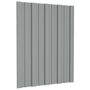 vidaXL Pannello per tetto 12 pz Grigio 60 x 45 cm Acciaio zincato