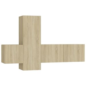 vidaXL Set di Mobili Porta TV 3 pz Rovere Sonoma in Legno Multistrato