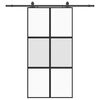 vidaXL Porta Scorrevole Ferramenta Nera 102,5x205 cm Vetro Temperato
