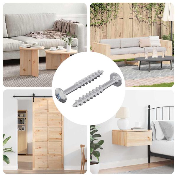 vidaXL Vite 2 pcs Argento 9,8 x 35 mm Ferro