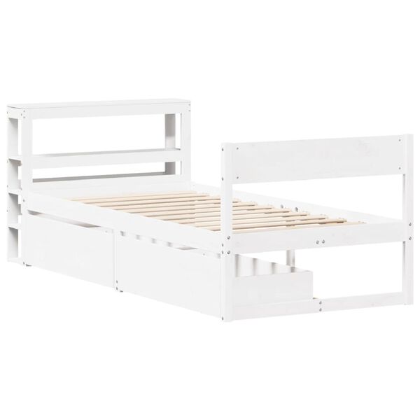 vidaXL Letto senza Materasso Bianco 90x190 cm in Legno Massello Pino