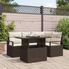 vidaXL Set Divano da Giardino 5 pcs Marrone e Crema polyrattan